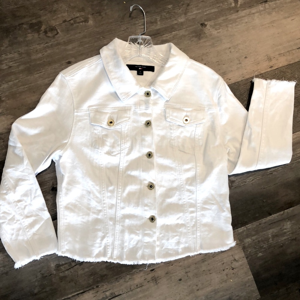 White Cropped Jean Jacket - Hilfiger sz. M